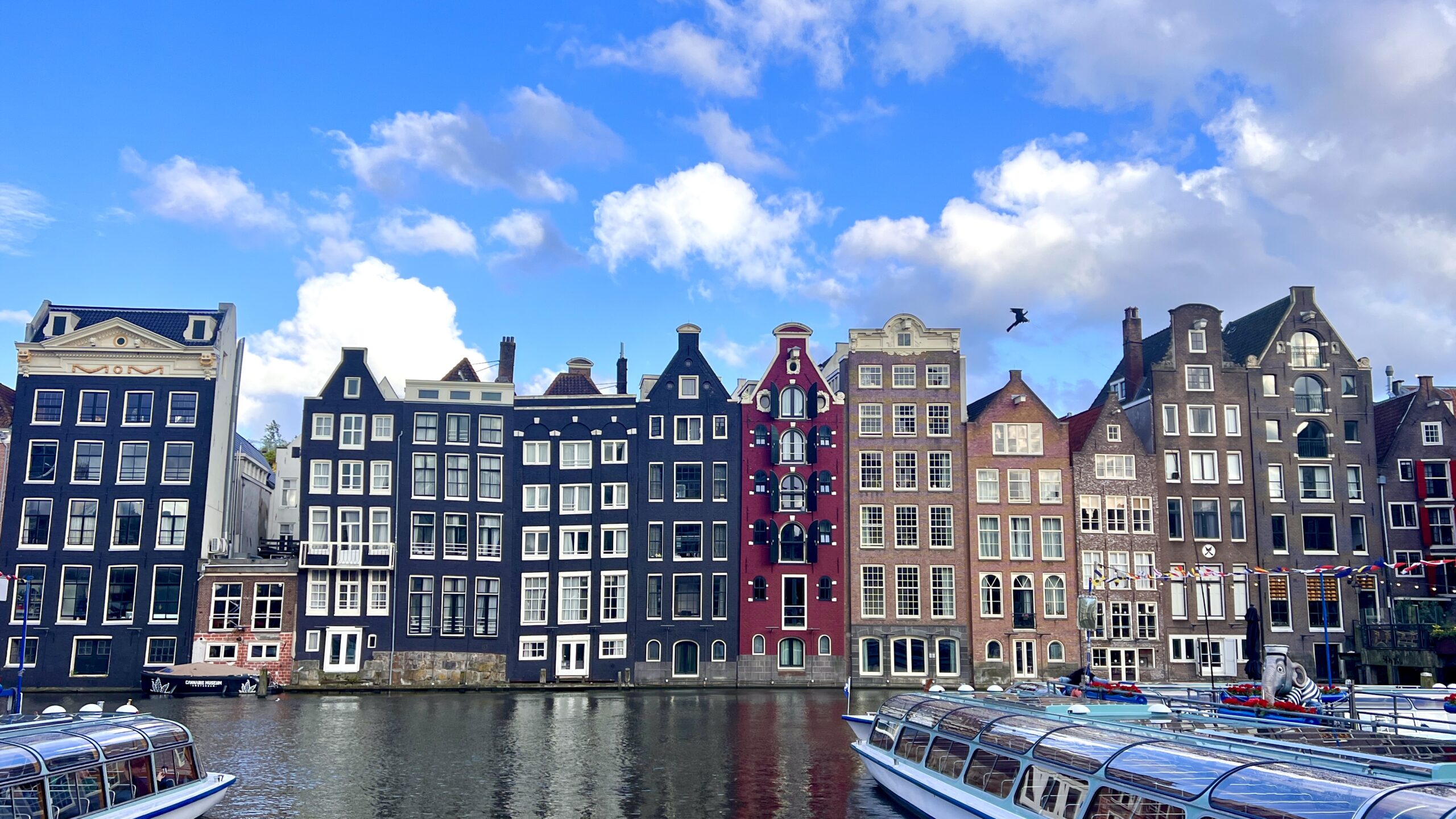 A picturesque canal in Amsterdam.